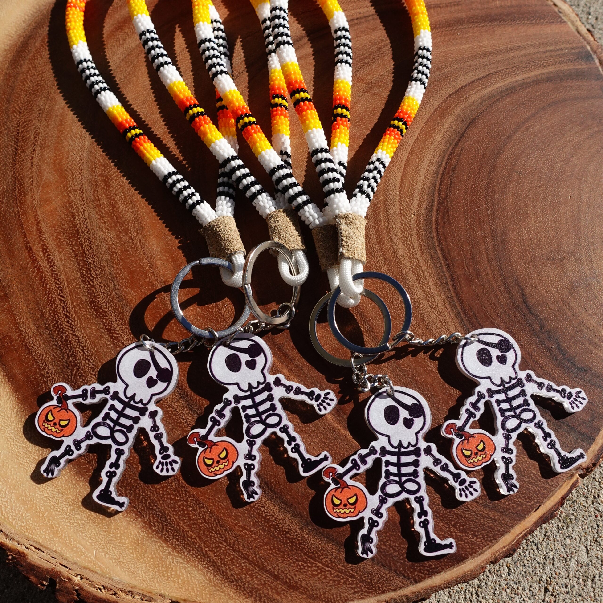 Handmade Iyuslog Ikhan - Spooky Szn Key Chain - Skelly Trick or Treater - Image 3