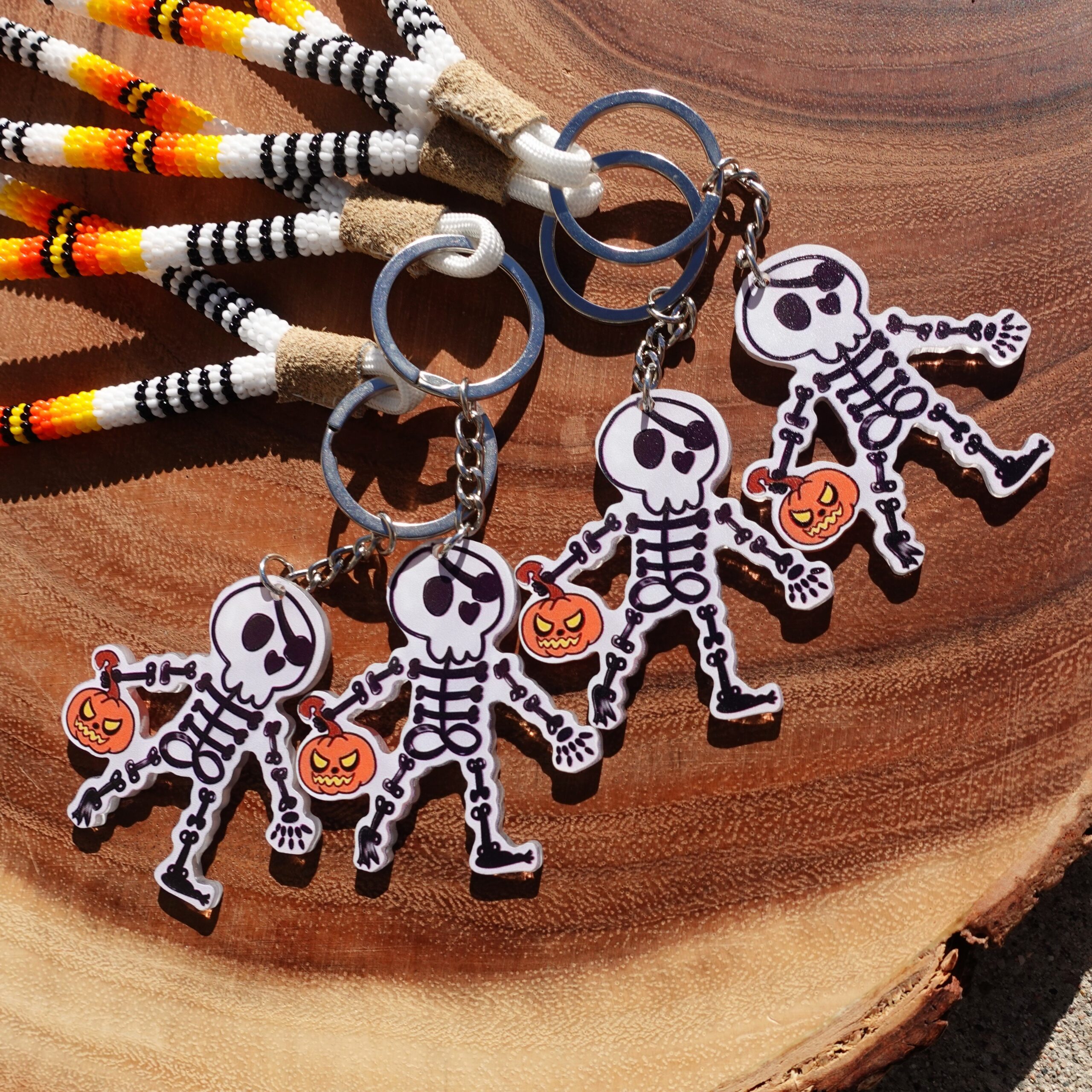 Handmade Iyuslog Ikhan - Spooky Szn Key Chain - Skelly Trick or Treater